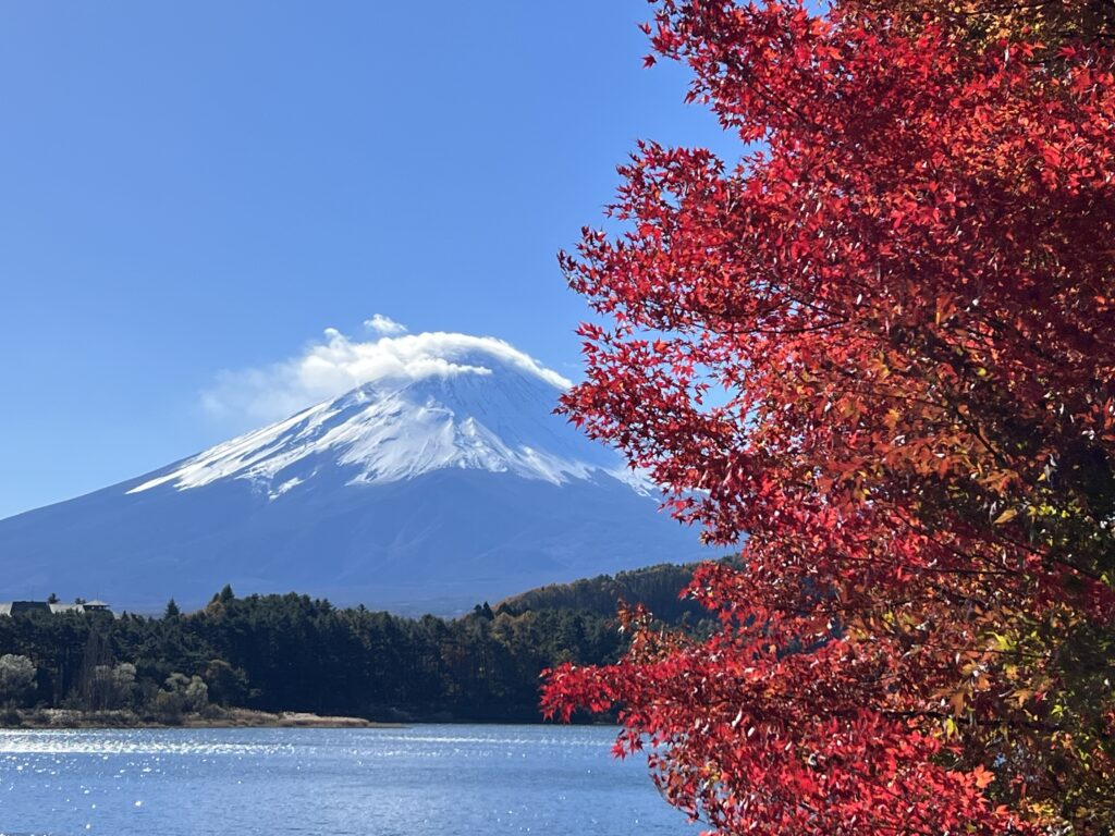 Mt Fuji 5storied Pagoda With Wagasa Japanese Parasol And Katana Lake