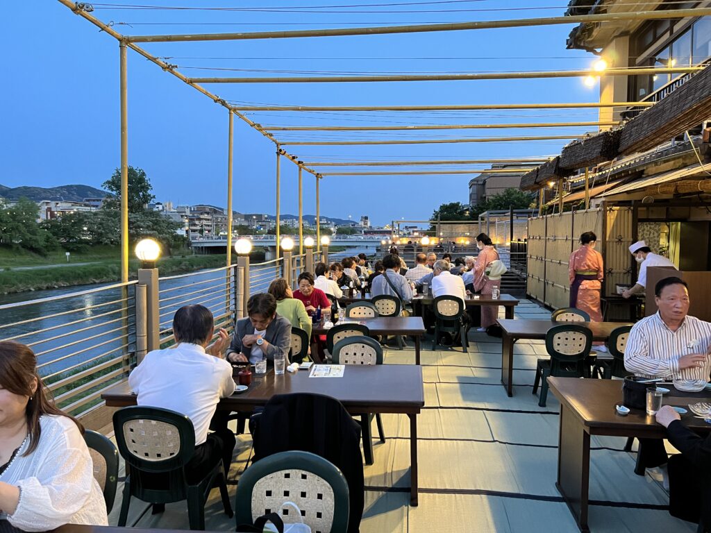 Japan Riverside Dinning What is Kawayuka, Riverside floor in Kyoto?
