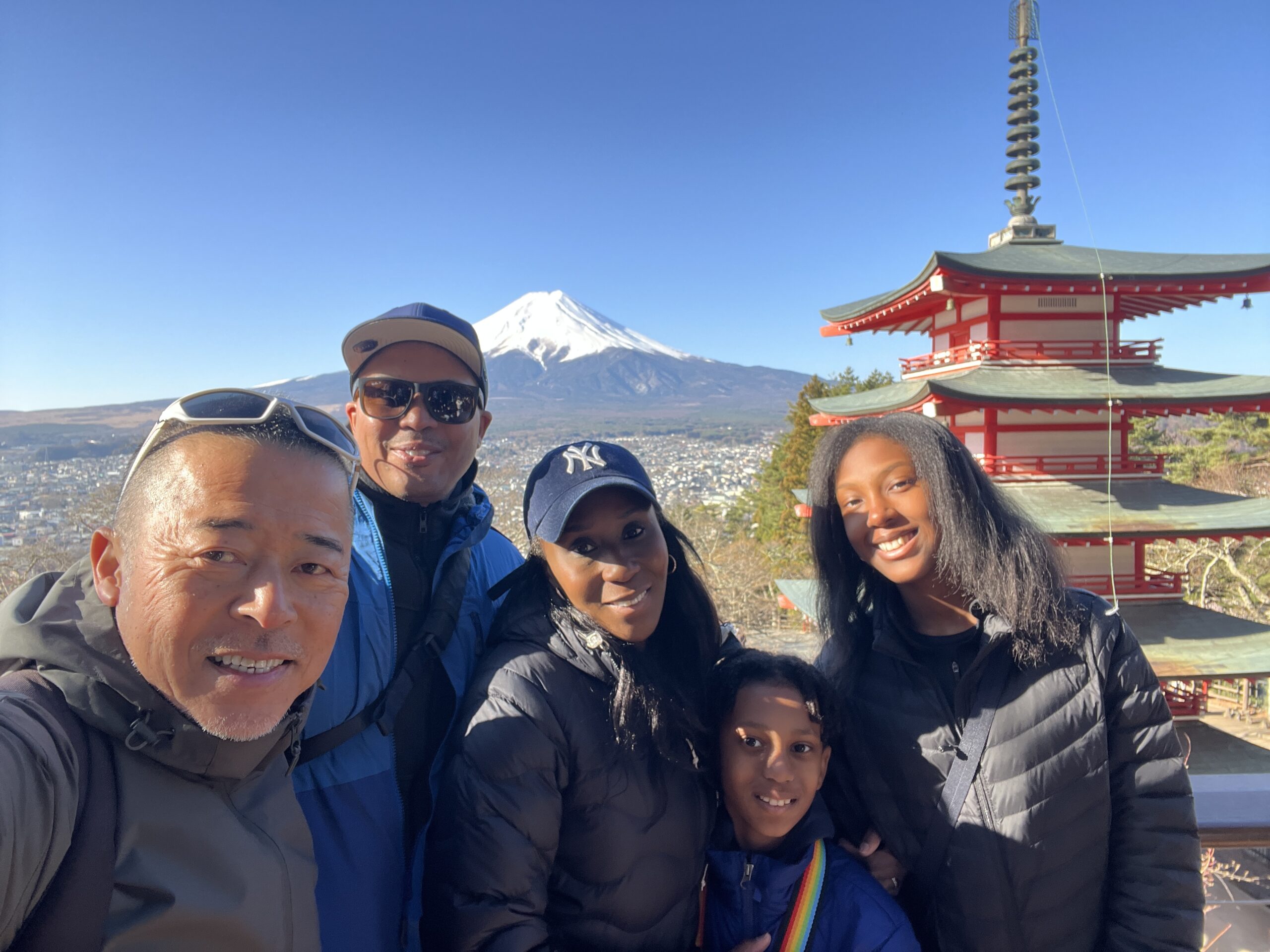 Mt.Fuji, 5storied pagoda with Wagasa ( Japanese parasol